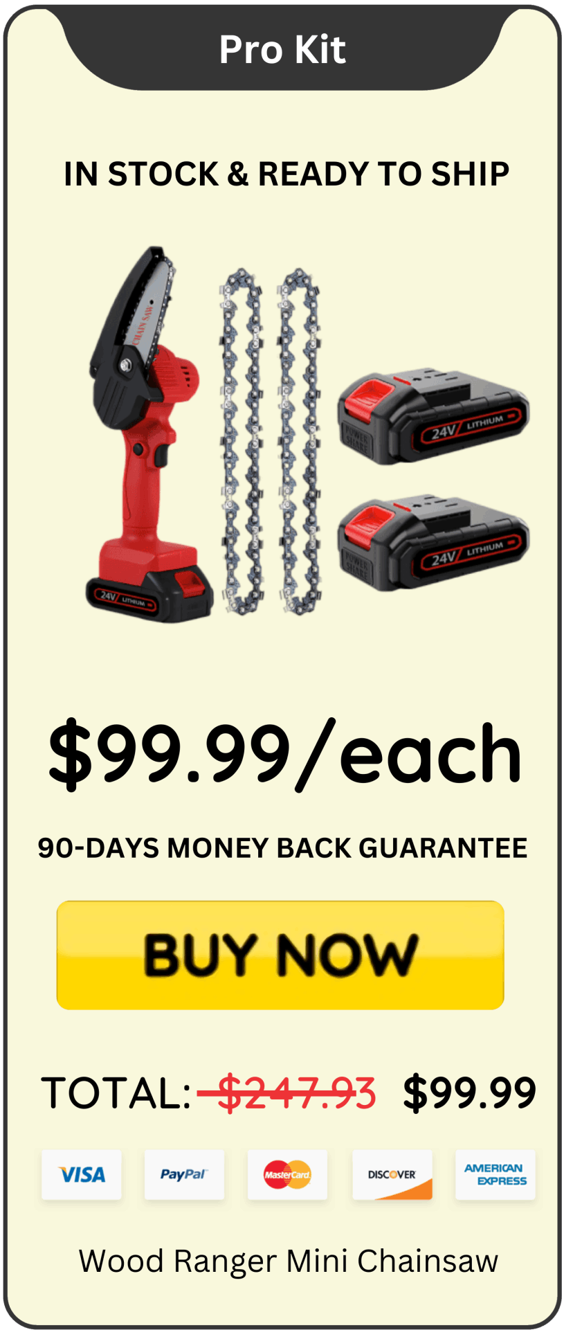 Wood Ranger Mini Chainsaw offer price 